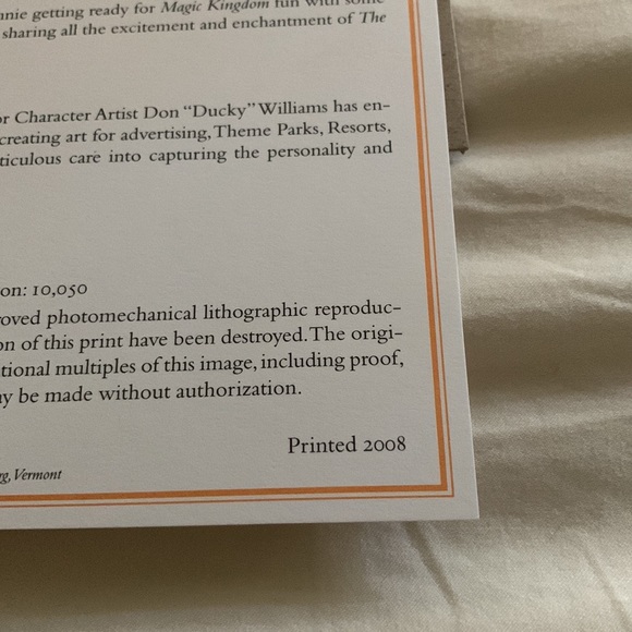 Limited Edition 2008 “Mickey, Minnie, Goofy, Donald and Pluto Lithographs NWOT - Picture 5 of 12